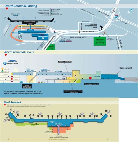 Detroit Airport North Terminal map - Ontheworldmap.com