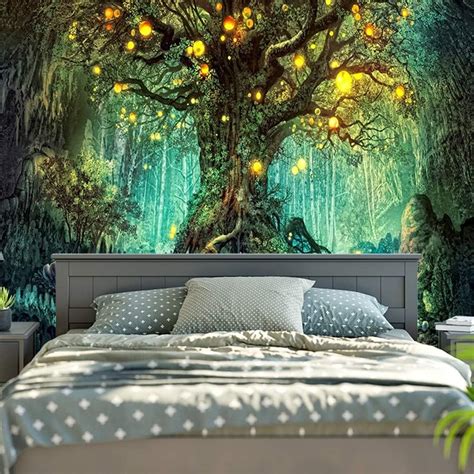 Amazon.com: EMISK Nature Tree Tapestry, Popular Wall Hanging Forest ...