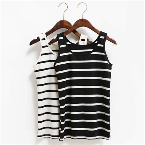 Summer Women Striped Tank Top Ladies Casual Vest Knitted Tank Top ...