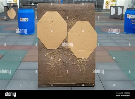 Cardboard silhouette target in the dash. Paper shooting target with ...