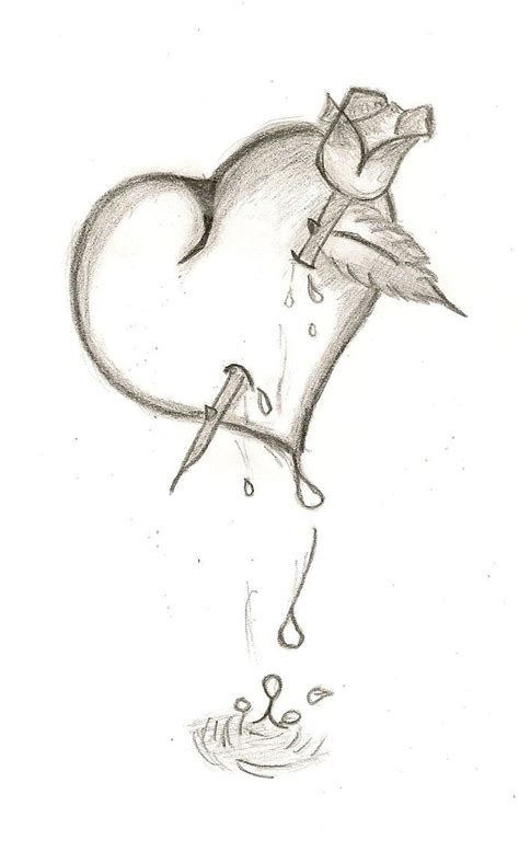 Heart And Rose Drawings In Pencil, Clip Art, Clip Art on Clipart ...