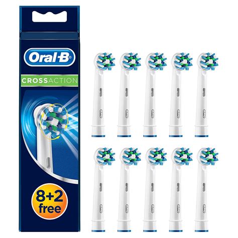 10 Braun Oral-B Cross Action Replacement Toothbrush Heads by Oral-B ...