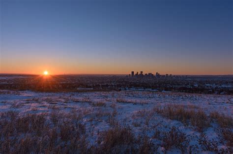 Finally woke up early to watch the sunrise from Nose Hill Park today ...