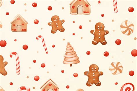 Gingerbread backgrounds dessert pattern. | Premium Photo Illustration ...