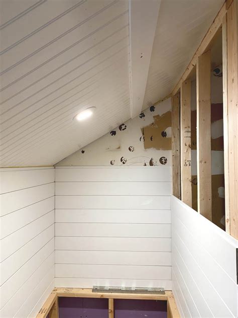 DIY Bead Board Ceiling & Shiplap in the Master Bath - Lehman Lane