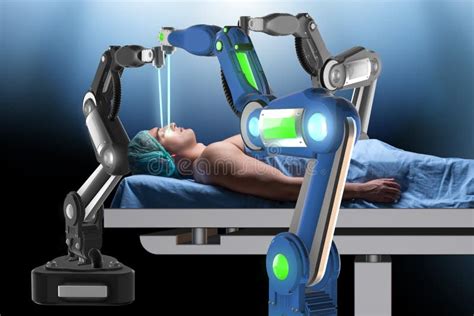 The Surgery Performed by Robotic Arm Stock Image - Image of clinic ...