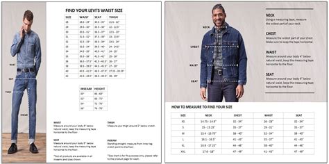 Levi's Size Chart Men's