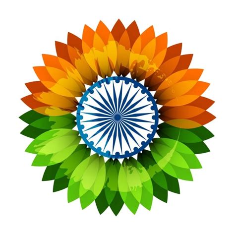 Free Vector | Flower in indian flag colors