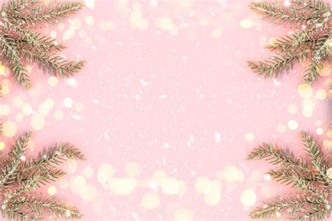 Premium Photo | Pastel pink background with snowy fir branches and copy ...