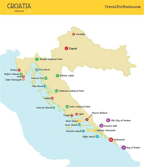 Map of Croatia | TravelforNoobs.com