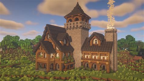 Minecraft Medieval Mansion Tutorial - YouTube