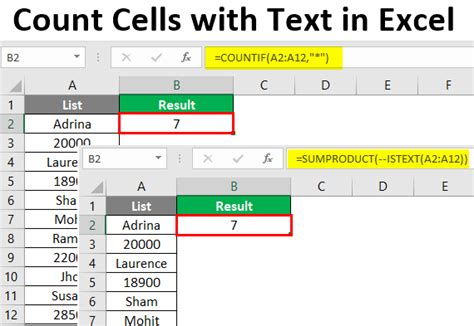 How To Count Number Of Text In Excel Cells - Printable Templates Free