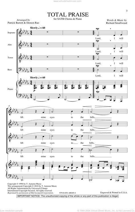 Smallwood - Total Praise sheet music for choir (SATB: soprano, alto ...