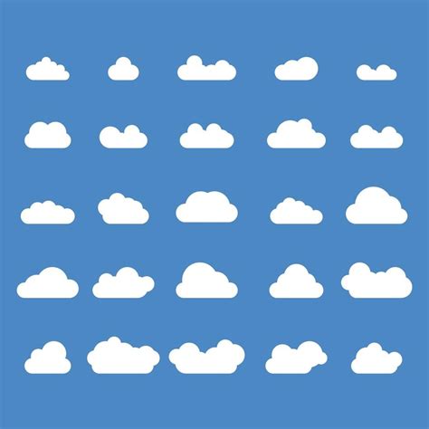 clouds set free vectors pack, blue and white storm, weather icons ...