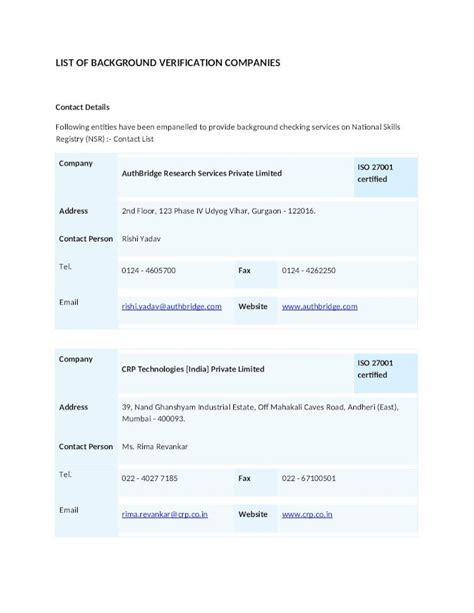 (DOC) List of Background Verification Companies - DOKUMEN.TIPS