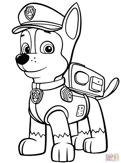 Paw Patrol Chase coloring page | Free Printable Coloring Pages