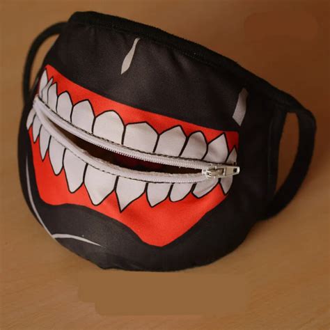 Tokyo Ghoul Zipper Masks Anime Cosplay Zipper Masks Cool Mouth Mask ...