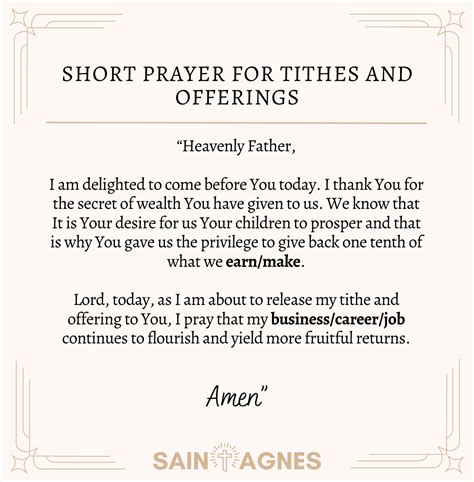 5 Powerful Prayer For Tithes And Offering: Printable Images