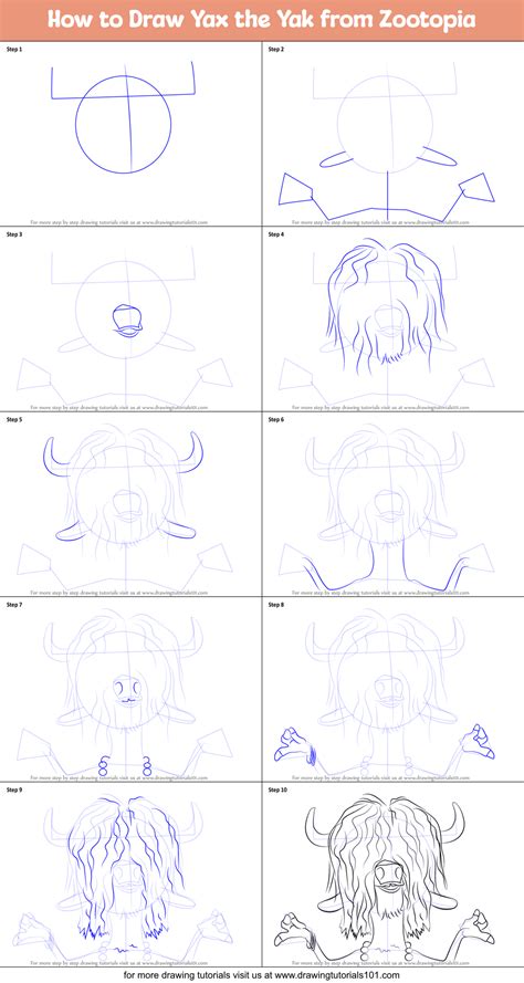 How to Draw Yax the Yak from Zootopia (Zootopia) Step by Step ...