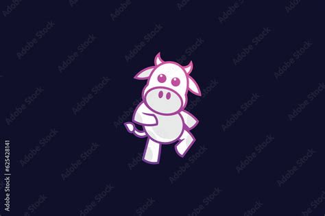 cute cow lineart vector template logo design Stock Vector | Adobe Stock