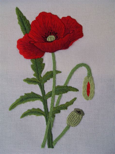 Red poppy Crewel Embroidery Kits, Hand Embroidery Projects, Hand ...