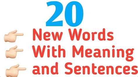 20 New Words With Meaning And Sentence - YouTube