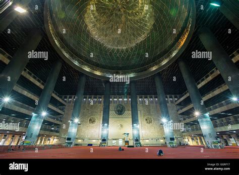 Interior of Istiqlal Mosque, or Masjid Istiqlal, (Independence Stock ...