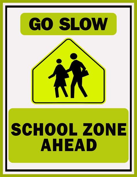 School Zone Ahead Sign PDF | FREE Download | School zone, School zone ...