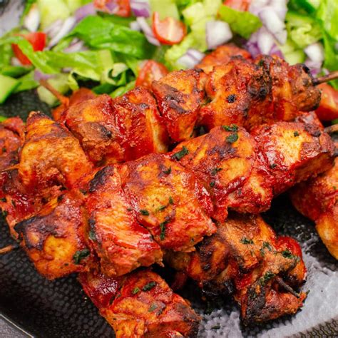 Tandoori Chicken Tikka Kebab - Indian style skewers for starter or main