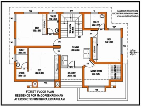 3 Bhk House Ground Floor Plan Autocad Drawing Cadbull | Images and ...