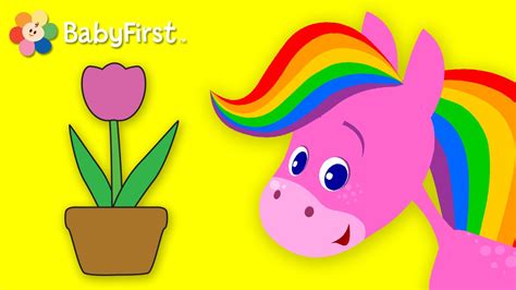 Flowers | Coloring and Music | Rainbow Horse | BabyFirst TV - YouTube