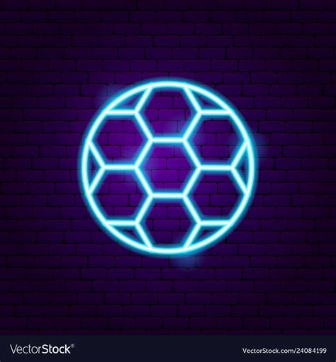 Football soccer neon sign Royalty Free Vector Image