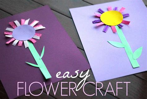 Colorful Ribbon Flower Craft for Kids - Toddler Approved