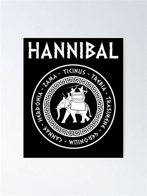 "Hannibal Barca 2nd Punic War Battles War Elephant Symbol" Poster for ...