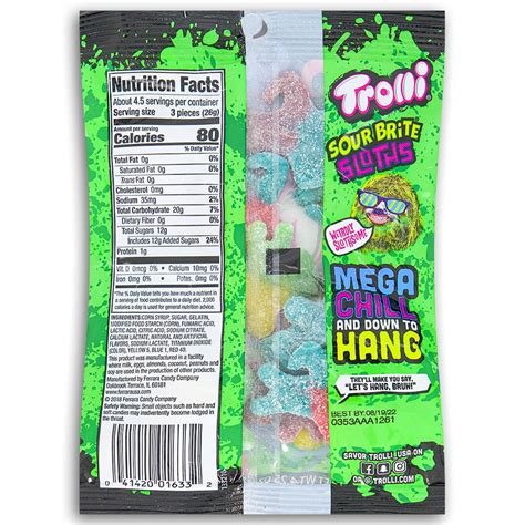 Trolli Sour Brite Sloths in 2022 | Gummy candy, Peanut candy, Berry punch