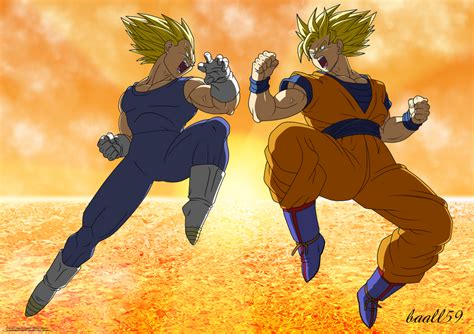 Goku Vs Vegeta by eddbz on DeviantArt