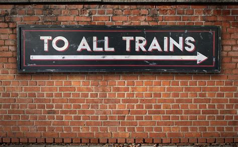 Vintage Train Station Sign, Hand-Painted, Distressed