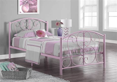 Pink Metal Twin Platform Bed in 2022 | Twin bed frame, Twin size bed ...