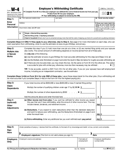 W4 2021: Fill out & sign online | DocHub