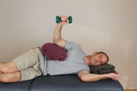 Shoulder: External Rotation in Sidelying. Tom Performing Strengthening ...