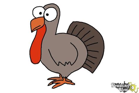 How to Draw a Simple Turkey - DrawingNow