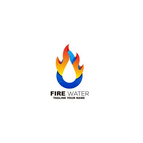 Premium Vector | Fire water logo colorful design illustration