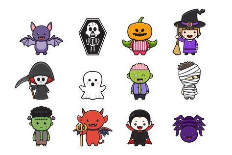 Cute Halloween Character Icon Graphic by dancingrain16 · Creative Fabrica