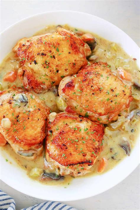 Easy Chicken Fricassee - Crunchy Creamy Sweet