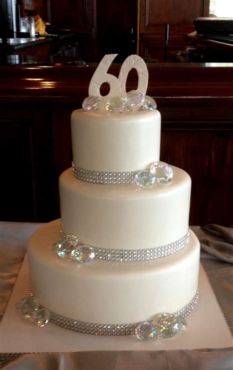 Anniversary Cake With Diamonds | 60th anniversary cakes, 60th wedding ...