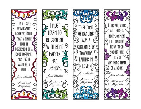 Five Beautiful & Inspiring Book Quote Bookmarks to Print and Color ...