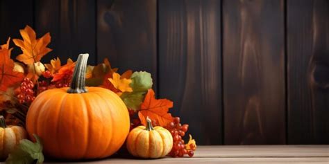 Premium AI Image | Pumpkin Enhances Thanksgiving Themed Background