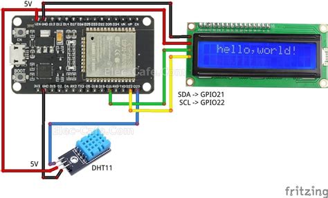 ESP32 DHT11 LCD Display Wiring Diagram | ELEC-CAFE.COM