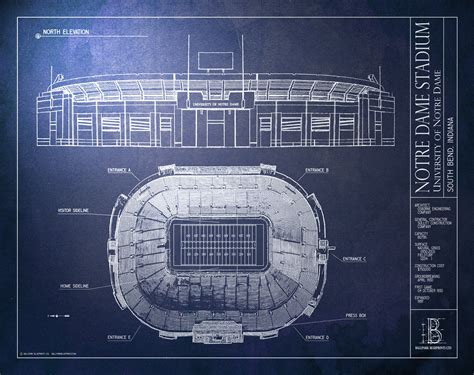 Notre Dame Stadium | University of Notre Dame | Gifts - Ballpark Blueprints