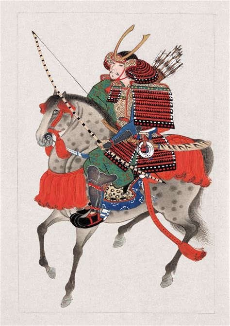 Picture Of Samurai On Horseback Carrying Bow And Arrows